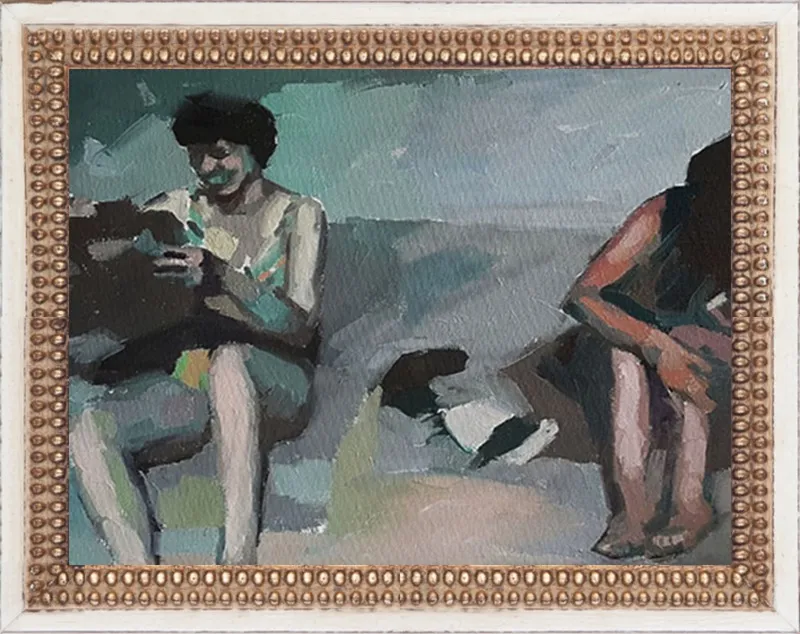 Girls at the beach by Mary Sinner for Artfully Walls