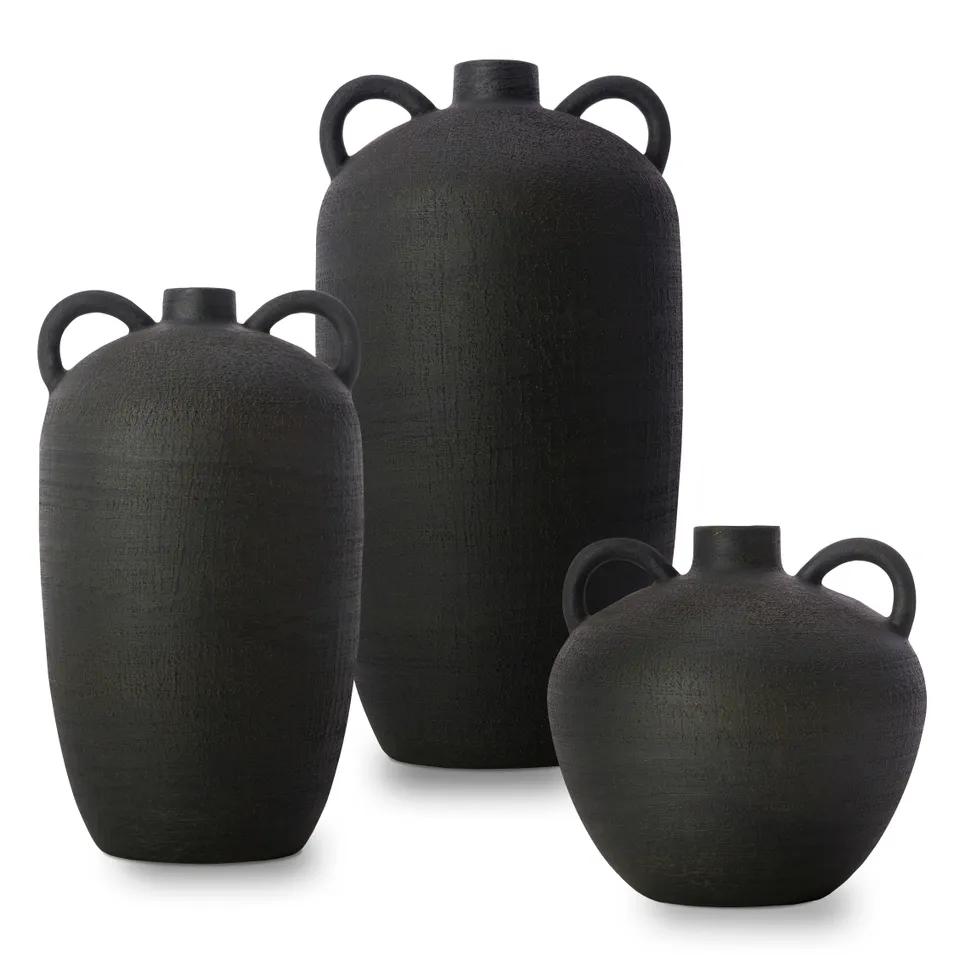 Acanceh CCH-003 12"H x 7"W x 7"D,  8"H x 8"W x 8"D,  15"H x 8"W x 8"D Vase