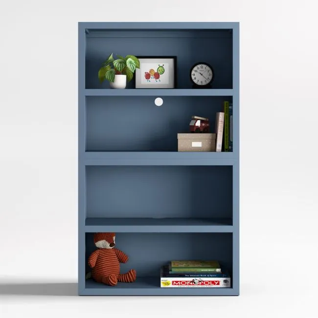 Ever Simple 36" Modular Slate Blue Wood Kids Open Bookcase