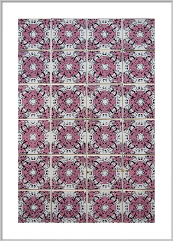 Pink and White Tiles in Lisbon by Sivan Askayo for Artfully Walls