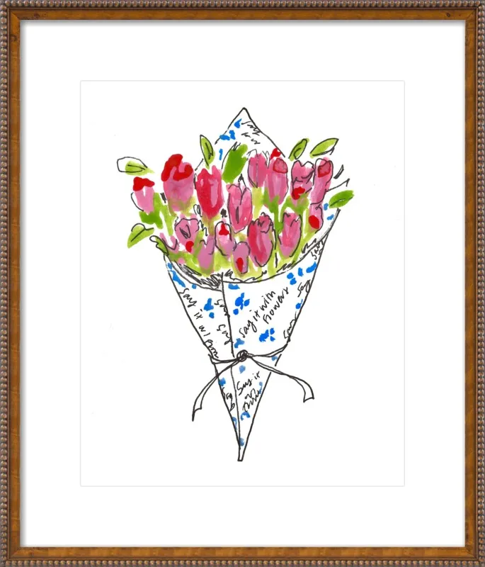 Bodega Flowers in Blue and Pink by Larsen McDowell for Artfully Walls