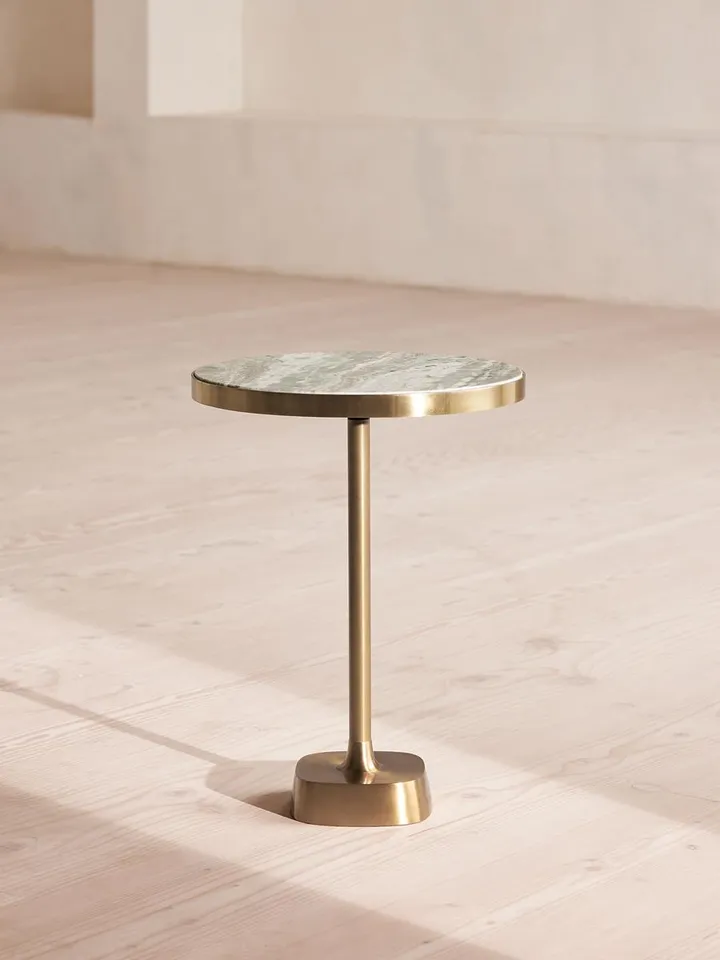 Arlon Side Table, Terra Bianca Marble, Medium