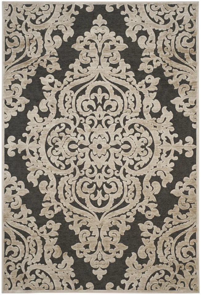 Arlo Home Woven Area Rug, PAR390-3430, Stone/Anthracite,  5' 3" X 7' 6"
