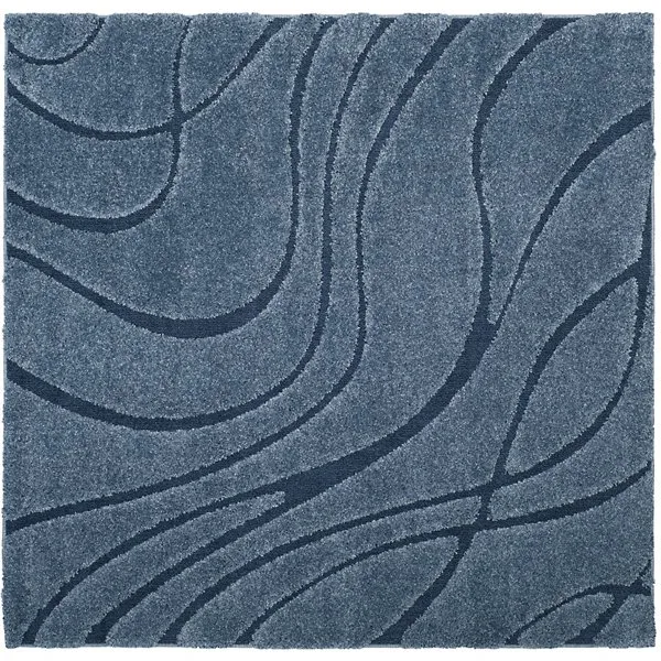 Coastal Shag Abstract Wave Area Rug