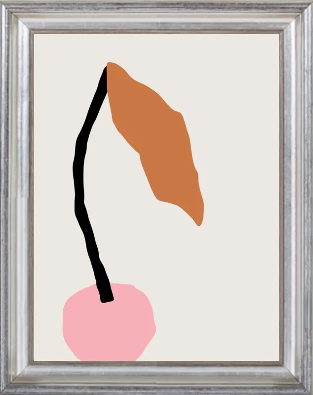 Pink fruit with leaf by Jessica Nielsen for Artfully Walls