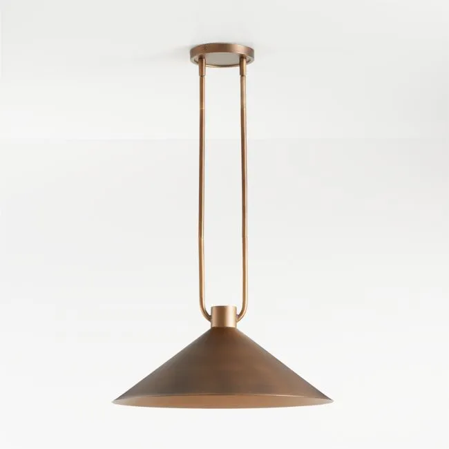 Andre Brass Cone Pendant Light 20"