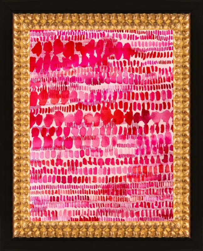 Pink and Red Watercolor Patterns Wall Art  by Paula Mills for Artfully Walls