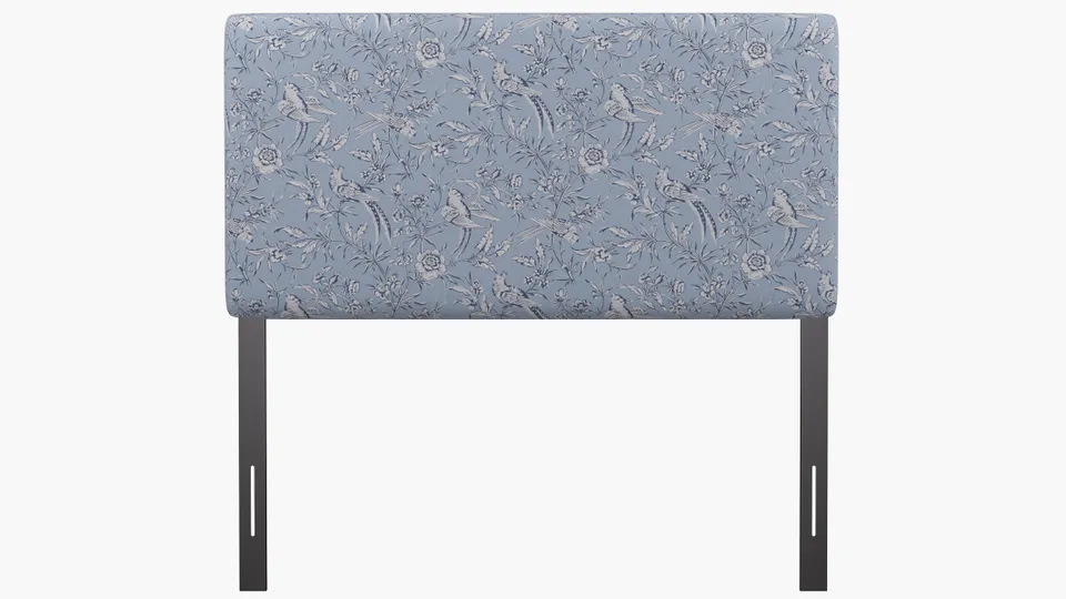 Square Back Headboard, Blue Aviary, Full