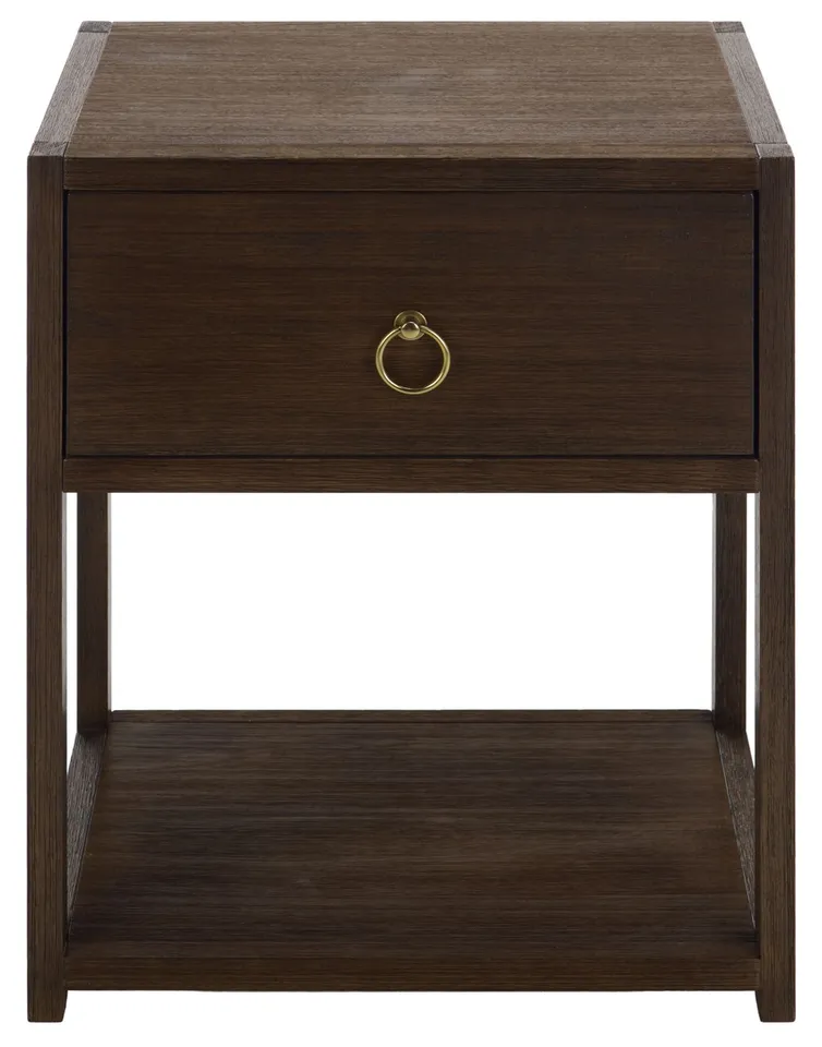 Sadie 1 Drawer 1 Shelf Nightstand - Distressed Brown