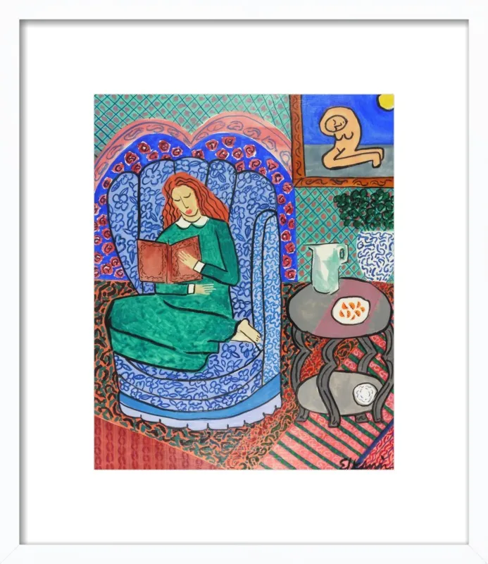 Red Headed Reader by Linda Elksnin for Artfully Walls