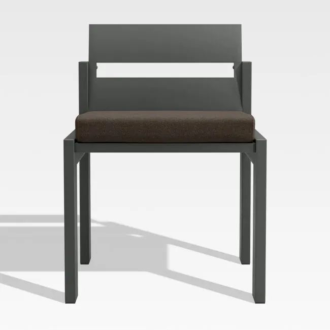 Walker Metal Outdoor Dining Chair with Canvas Java Brown Sunbrella ® Cushions