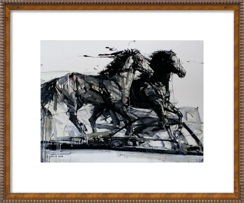 Black Stallions by Shao Y. Zhang for Artfully Walls
