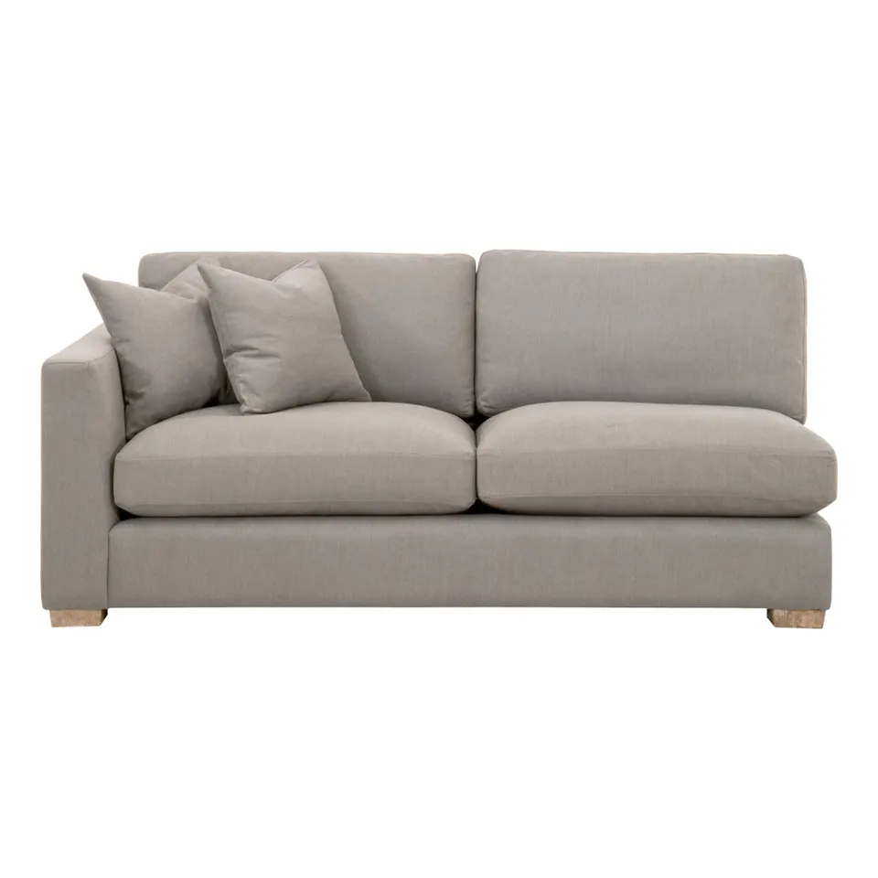 Hayden Modular Taper 2-Seat Left Arm Sofa, LiveSmart Peyton-Slate, Natural Gray Oak