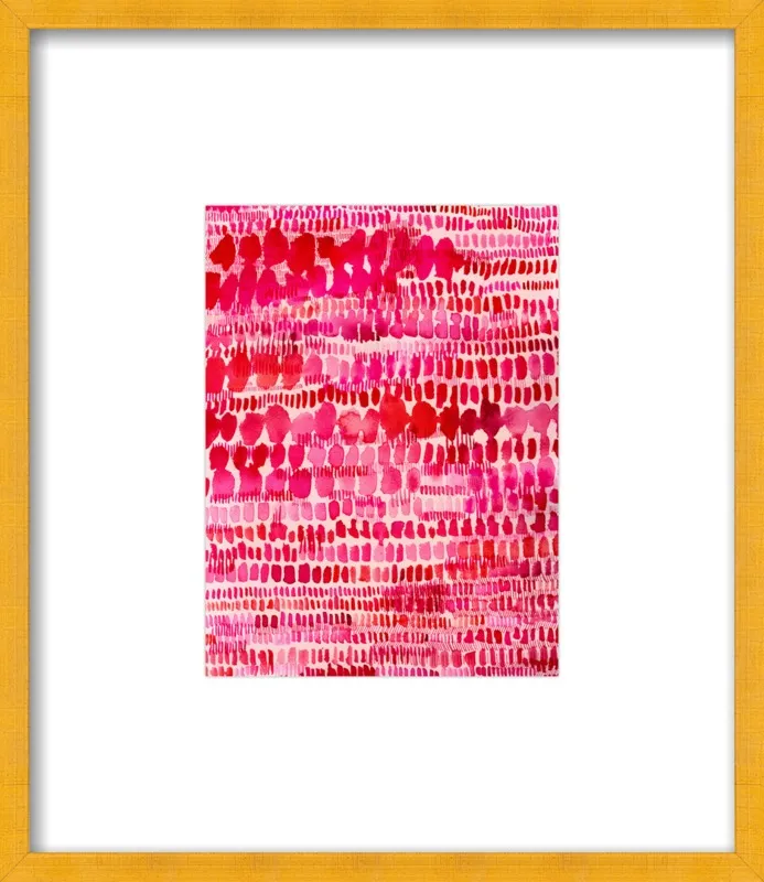 Pink and Red Watercolor Patterns Wall Art  by Paula Mills for Artfully Walls