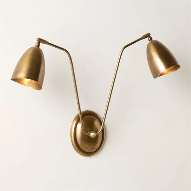 Forna 2-Light Aged Brass Wall Sconce Set of 2
