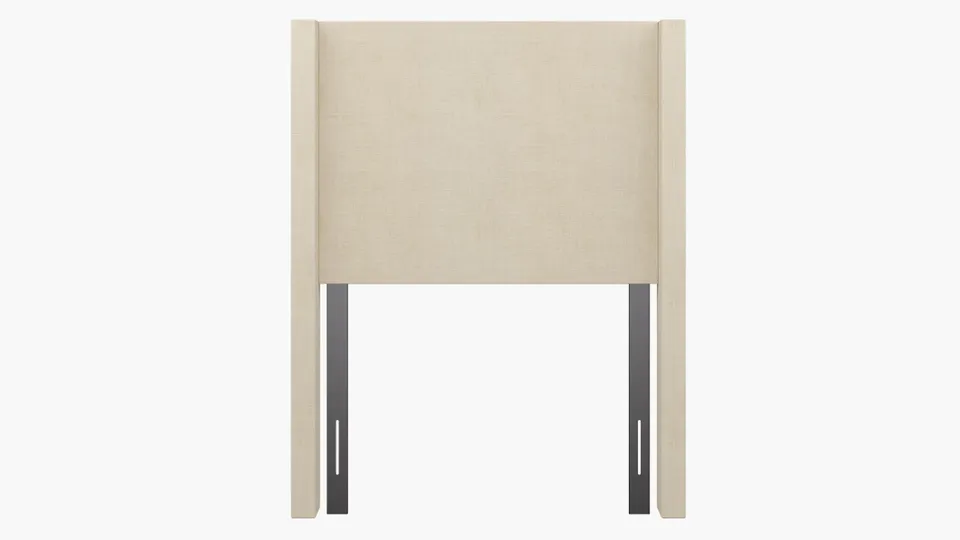 Modern Wingback Headboard, Talc Everyday Linen, Twin