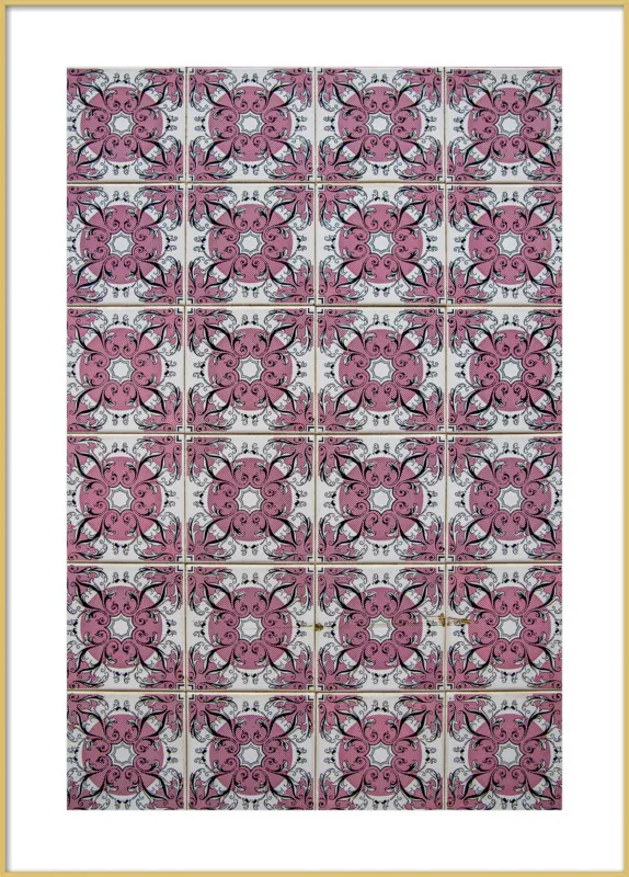 Pink and White Tiles in Lisbon by Sivan Askayo for Artfully Walls