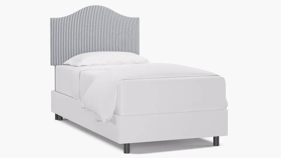 Camelback Headboard, Black Classic Ticking Stripe, Twin