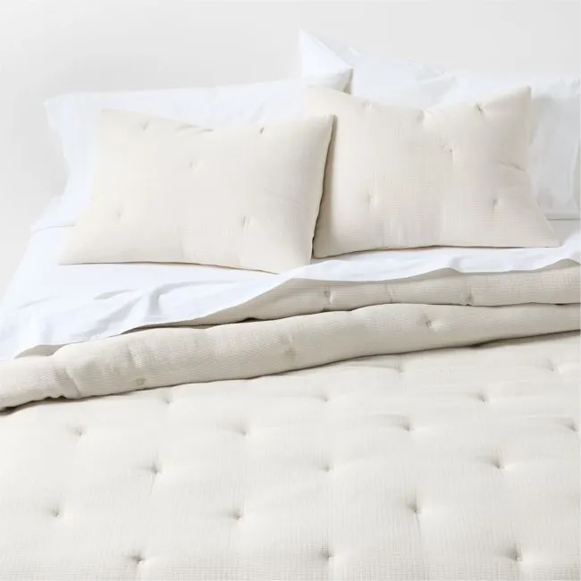 Organic Cotton Textured Natural Taupe Full/Queen Comforter