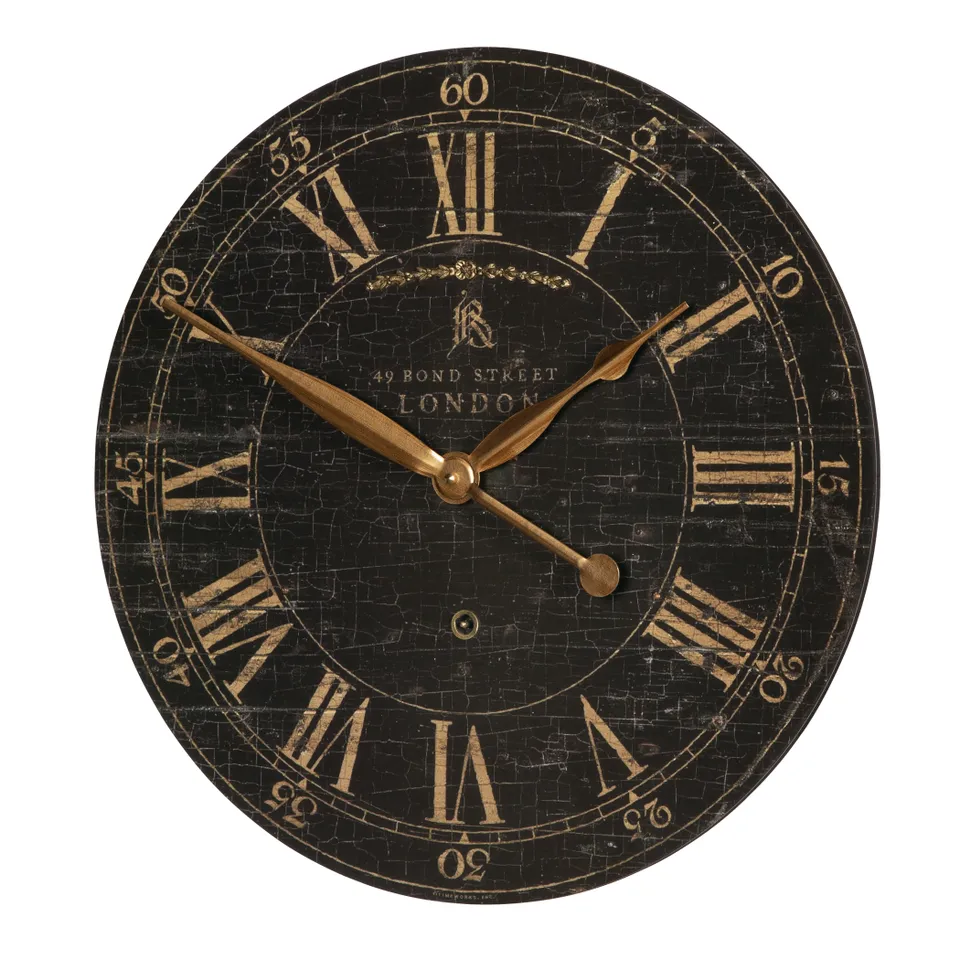 Bond Street 18" Black Wall Clock