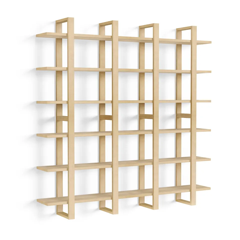 Index Wall Shelf, Set of 4 - Oak - Wood