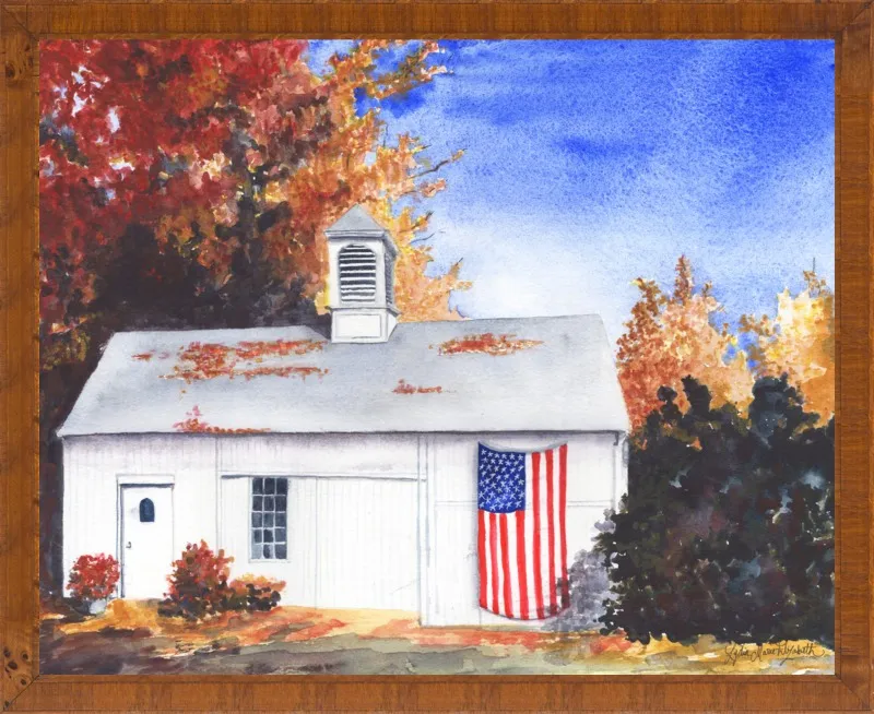 The Ross Barn in Fall by Lydia Marie Elizabeth for Artfully Walls