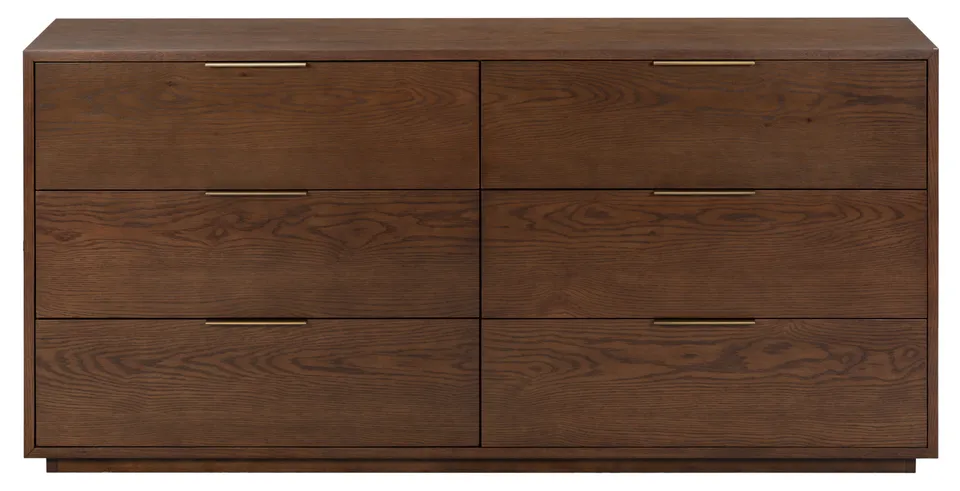Safavieh Couture Gabribecca 6 Drawer Dresser, Walnut