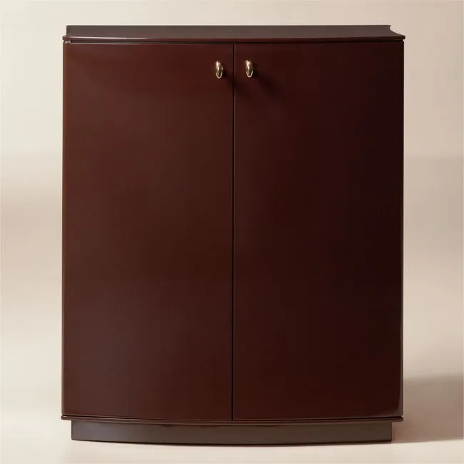 Isobel 32" Burgundy Lacquered Entryway Cabinet