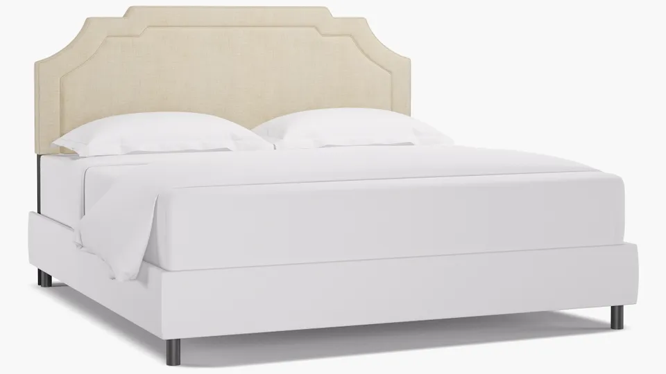 Art Deco Headboard, Talc Everyday Linen, King