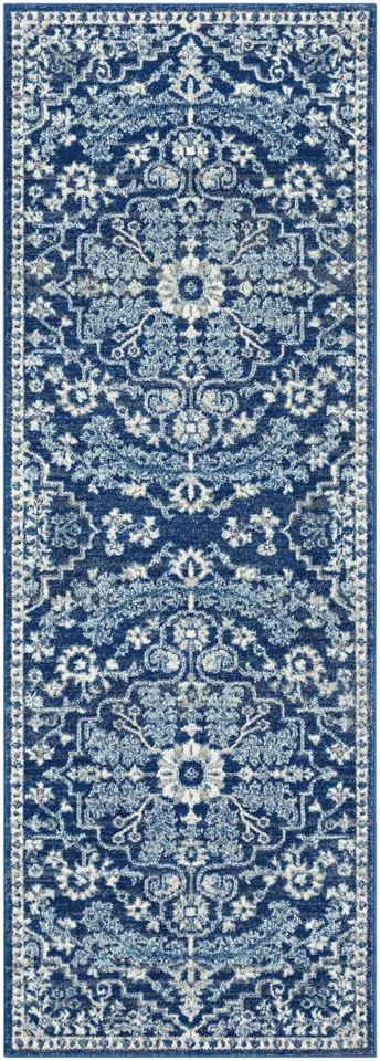Harput Blue Indoor 2'7" x 7'3" Machine Woven Rug