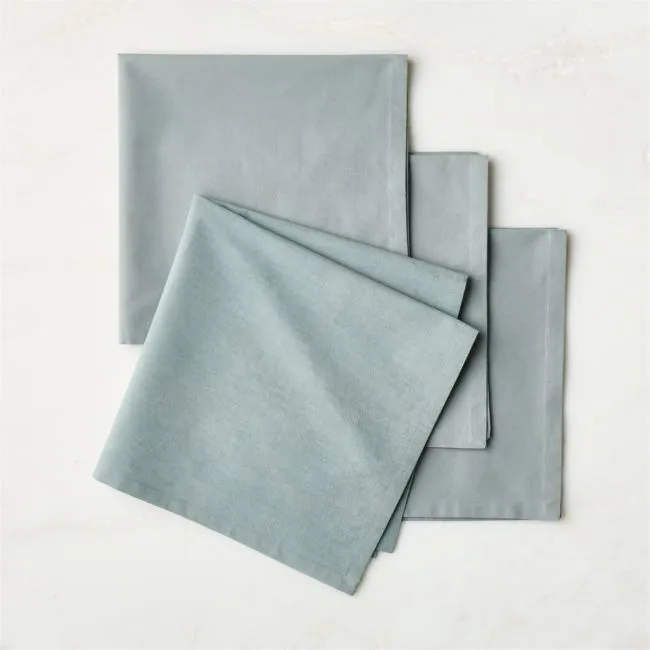 Poplin Ice Blue Cloth Napkins Set of 4