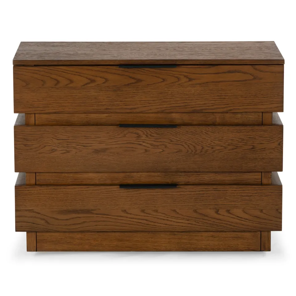 Titus 3 Drawer Stacked Chest - Medium Oak