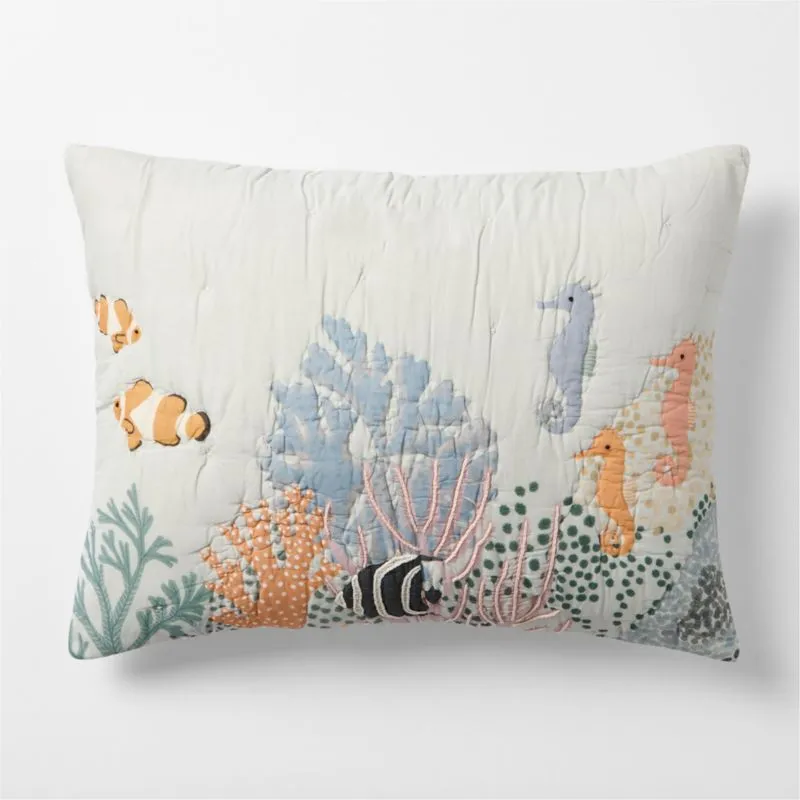 Coral Reef Dreams Organic Cotton Kids Pillow Sham