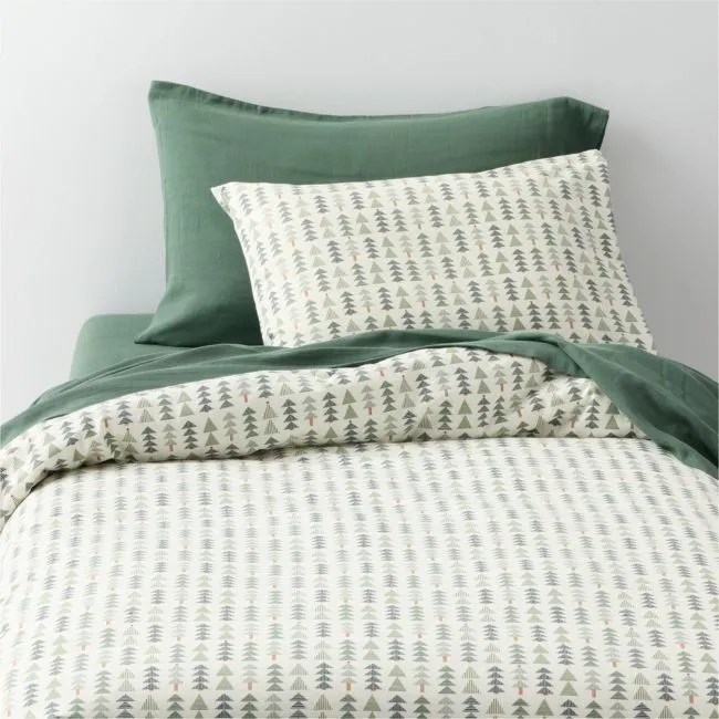Supercozy Oh Christmas Tree 100% Organic Cotton Flannel Kids Twin Duvet Cover