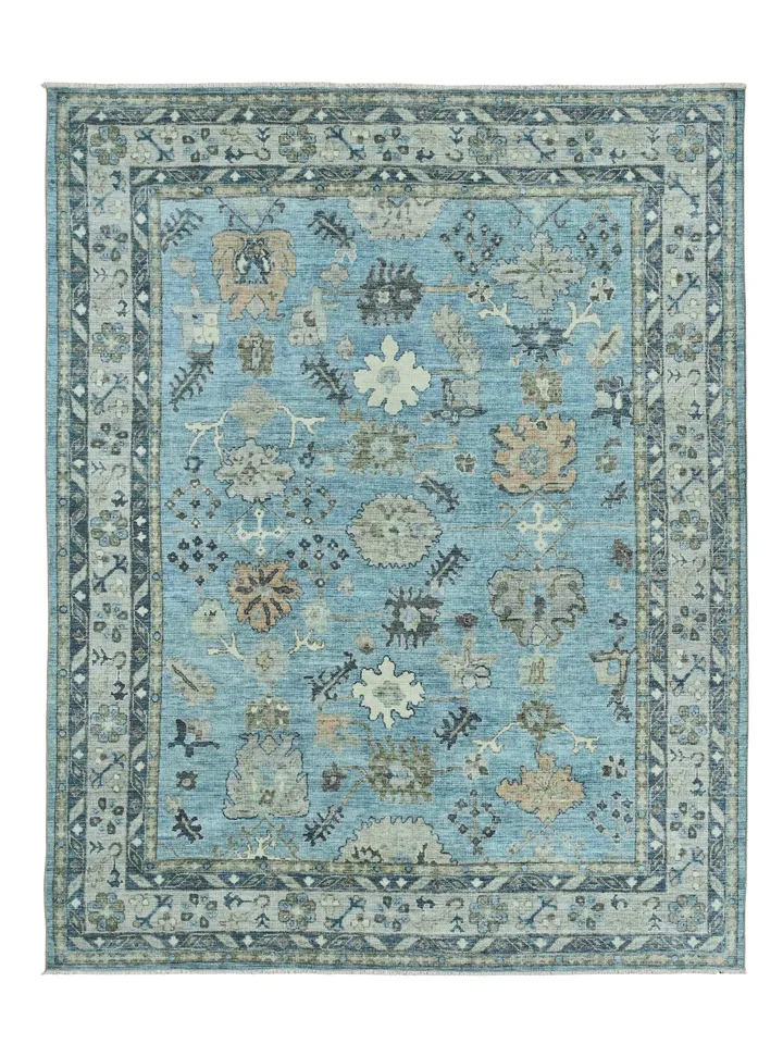 Zelara BOH34 Oriental Blue/Gray Area Rug (7'10"X9'10")
