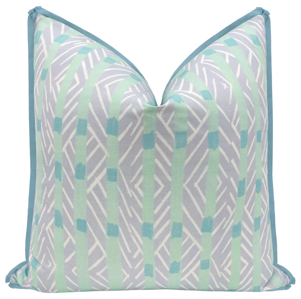 BOWTIE STRIPES // DUSTY BLUE | TEIL TEXTILES - 14" X 36" / BUTTERFLY FLANGE / Hydrangea Blue