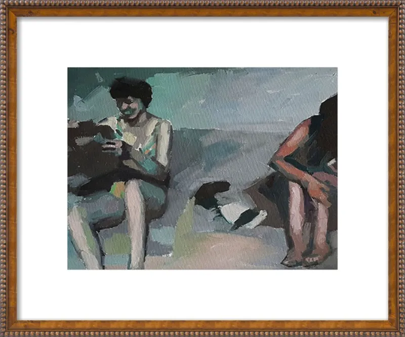 Girls at the beach by Mary Sinner for Artfully Walls