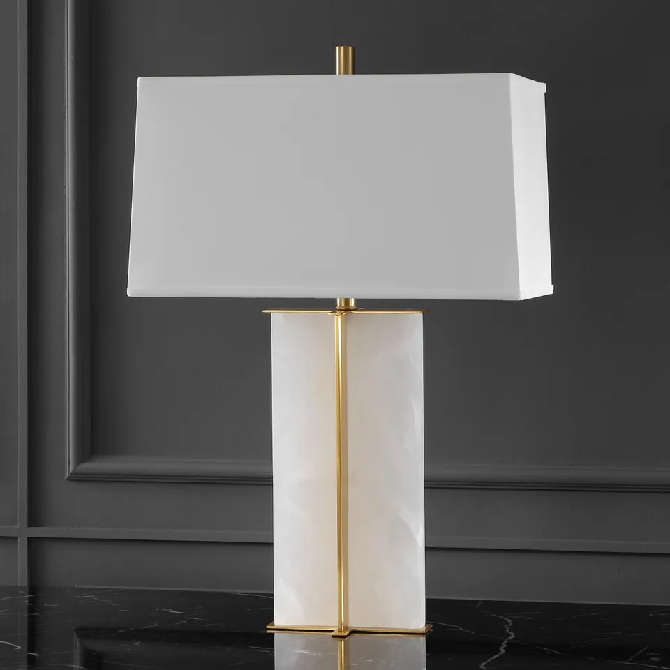 Safavieh Couture Natalee Marble Table Lamp - Gold/White