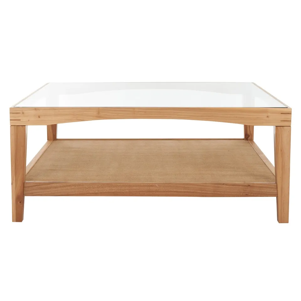 Nicolella Square Glass Coffee Table - Natural