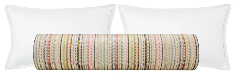 THE BOLSTER :: TRIBECA CUT VELVET // MULTI - TWIN XL // 9" X 30"