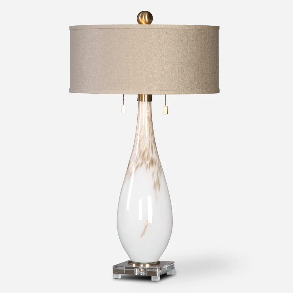 Cardoni White Glass Table Lamp