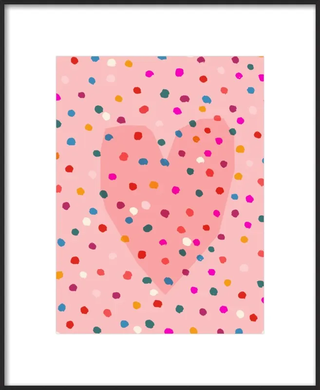 Rainbow Dotty Heart by Paula Mills for Artfully Walls