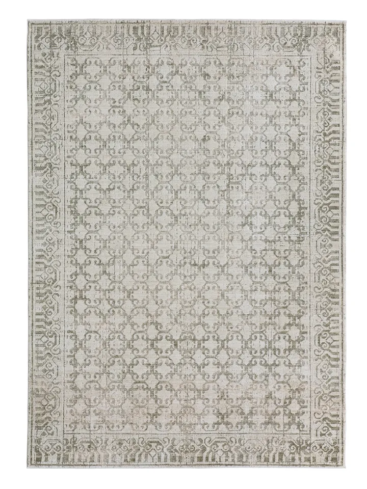 Orsino SRE06 Oriental Green/Ivory Area Rug (6'X9')