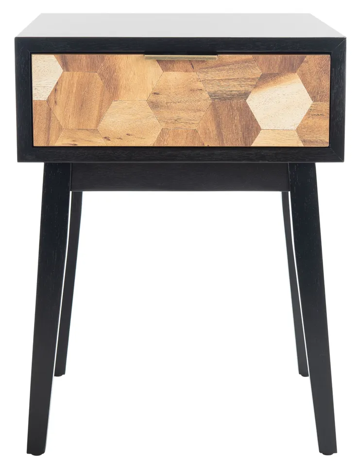 Nilo 1 Drawer Accent Table - Black / Natural