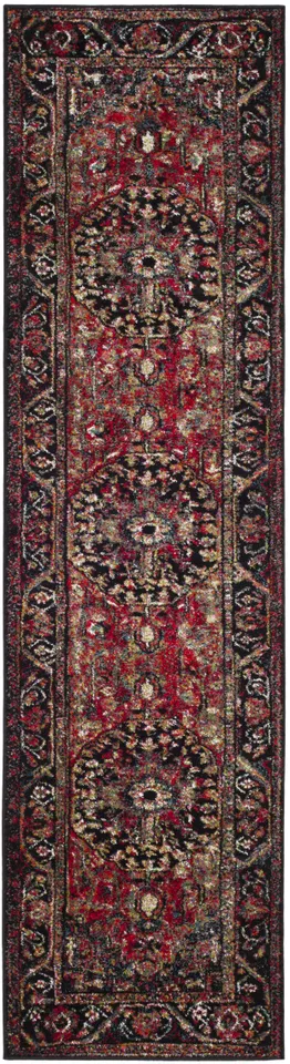 Arlo Home Woven Area Rug, VTH215A, Red/Multi,  2' 3" X 20'