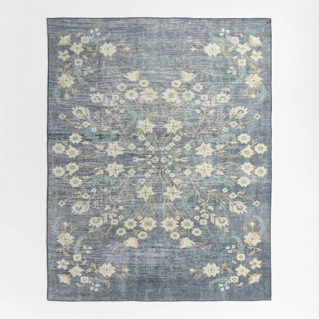 Jules Floral Washable Area Rug 4'x6'