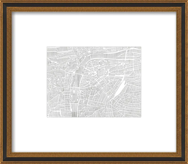 Prague Ink Map by Karen O'Leary for Artfully Walls
