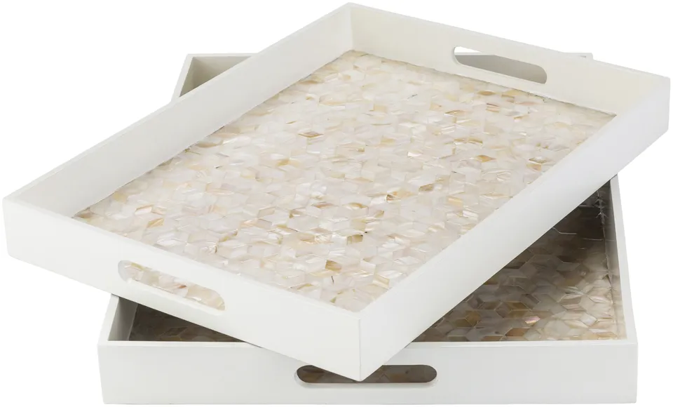 Alessandra ALS-002 2"H x 20"W x 15"D,  2"H x 18"W x 13"D Decorative Tray