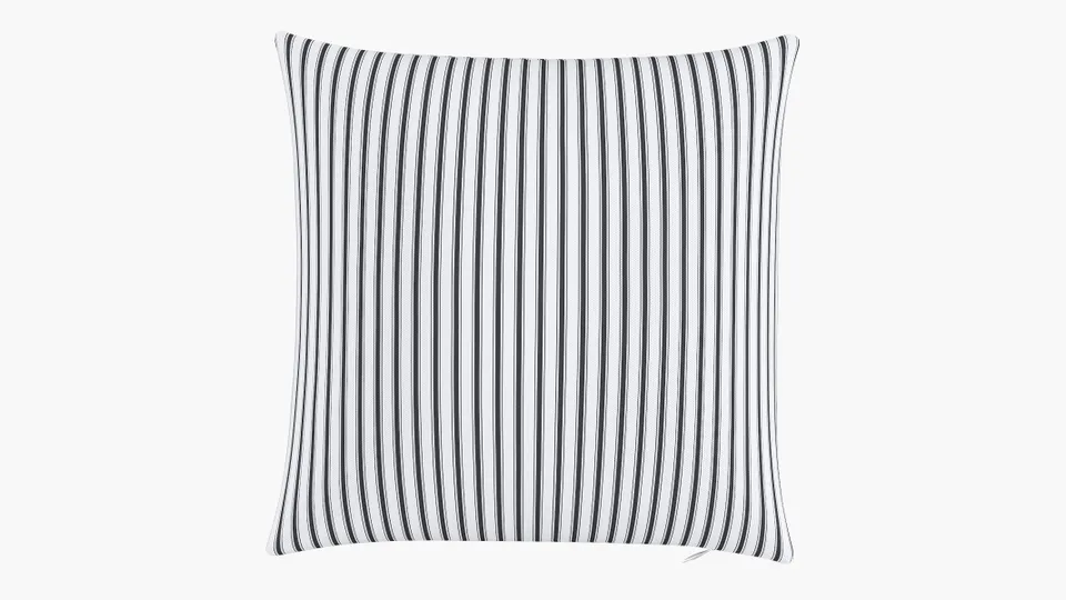 Throw Pillow 18", Black Classic Ticking Stripe, 18" x 18"