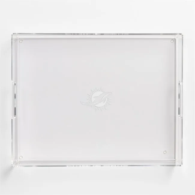 NFL Miami Dolphins Large Rectangle Acrylic Decorative Tray